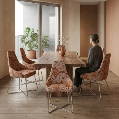 Silla de comedor moderna silla de cocina 6x sillas silla de respaldo de lujo multicolor.