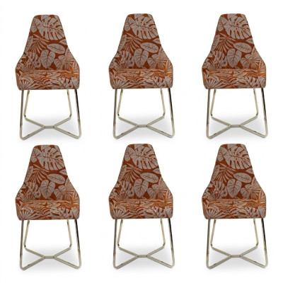 Silla de comedor moderna silla de cocina 6x sillas silla de respaldo de lujo multicolor.