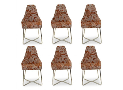 Silla de comedor moderna silla de cocina 6x sillas silla de respaldo de lujo multicolor.