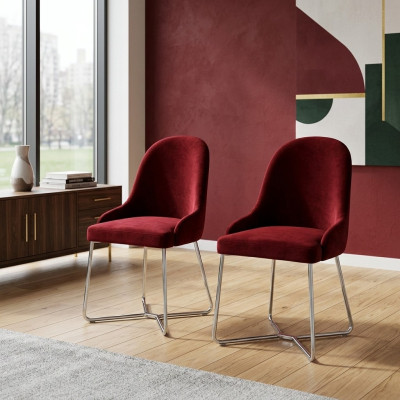 Rojo moderno 2x sillas de lujo Comedor Nuevo mobiliario Sillas de comedor
