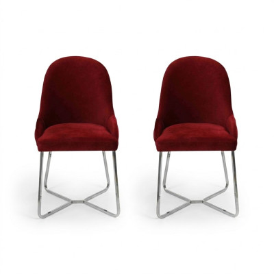Rojo moderno 2x sillas de lujo Comedor Nuevo mobiliario Sillas de comedor