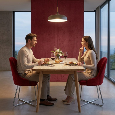 Sillas modernas de lujo para comedor rojas, juego de 4 sillas de comedor.