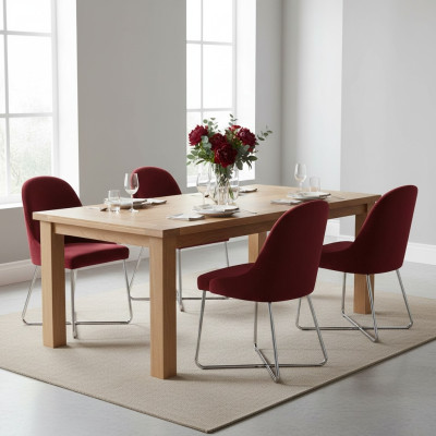 Sillas modernas de lujo para comedor rojas, juego de 4 sillas de comedor.