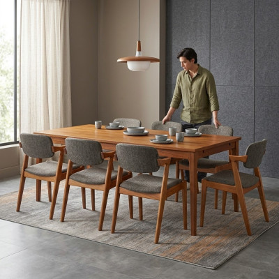Muebles de comedor de lujo, diseñador de 6 sillas, muebles nuevos, gris, modernos.