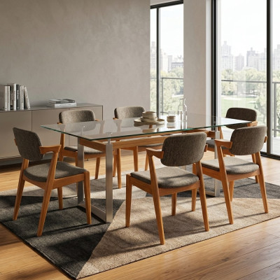 Muebles de comedor de lujo, diseñador de 6 sillas, muebles nuevos, gris, modernos.