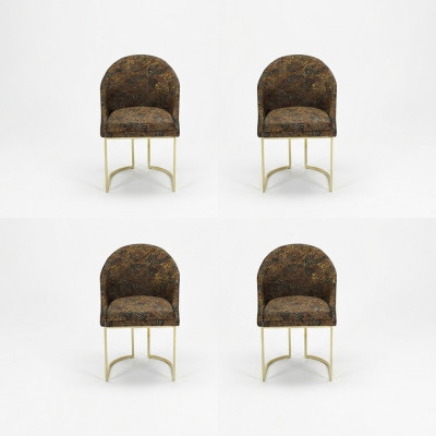 Sillas de comedor modernas Sala de estar lujosas Multicolor 4 sillas Metal nuevo.