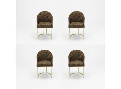 Sillas de comedor modernas Sala de estar lujosas Multicolor 4 sillas Metal nuevo.