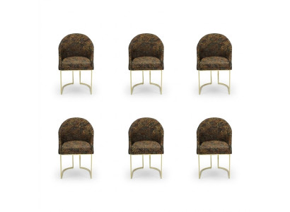 Sillas de comedor modernas Sala de estar de lujo Multicolor 6 sillas de metal nuevas