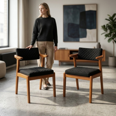 Comedor Silla Moderna Muebles de Madera 2 Sillas Diseño de Lujo Mobiliario Nuevo