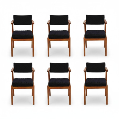 Silla de comedor de lujo moderna de madera 6 sillas negras de diseño de muebles
