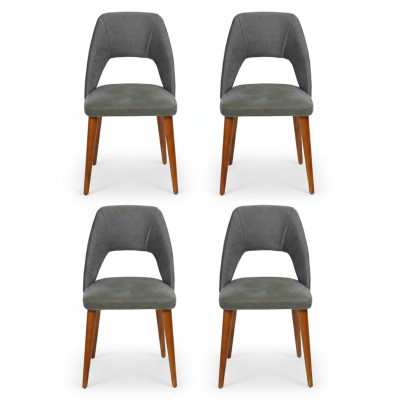 Exclusivo set de 4 sillas tapizadas de diseñador para muebles de cocina.