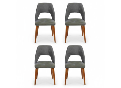 Exclusivo set de 4 sillas tapizadas de diseñador para muebles de cocina.