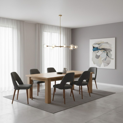 Silla de diseñador 6x sillas Silla de madera Silla de comedor Lujo Madera Nueva Muebles Nuevos