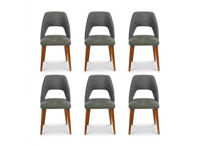 Silla de diseñador 6x sillas Silla de madera Silla de comedor Lujo Madera Nueva Muebles Nuevos
