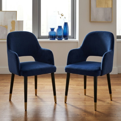 Lujo 6 sillas Muebles de cocina azul Diseñador moderno Silla de comedor Muebles de madera.