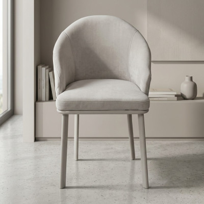Silla de comedor blanca Diseñador Silla tapizada Textil Sillas de cocina modernas