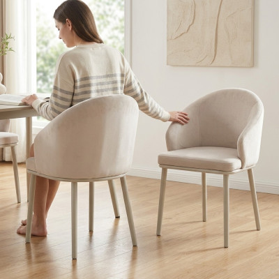 Comedor moderno Blanco 2 sillas Diseñador Cocina Mobiliario de asiento tapizado