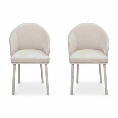 Comedor moderno Blanco 2 sillas Diseñador Cocina Mobiliario de asiento tapizado
