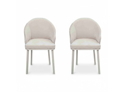 Comedor moderno Blanco 2 sillas Diseñador Cocina Mobiliario de asiento tapizado