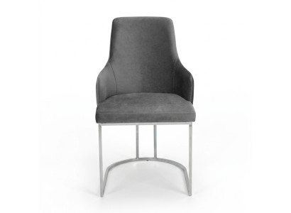 Silla acolchada de metal gris lujosa para el comedor sillas de cocina muebles