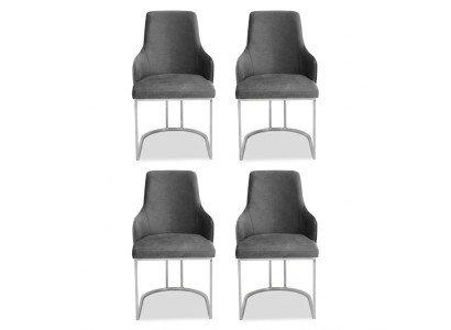 Juego de sillas de comedor gris Juego de sillas de comedor de lujo para muebles de cocina de 4 piezas.