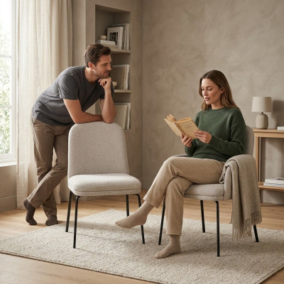Juego de sillas blancas modernas, sillas de comedor lujosas, muebles de diseño, conjunto de 2 piezas.