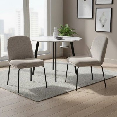 Juego de sillas blancas modernas, sillas de comedor lujosas, muebles de diseño, conjunto de 2 piezas.