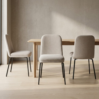 Grupo de sillas de 6 piezas, silla de tela, asiento tapizado de acero inoxidable para comedor, nuevo.