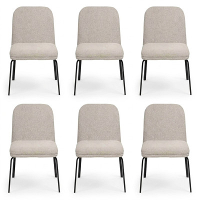 Grupo de sillas de 6 piezas, silla de tela, asiento tapizado de acero inoxidable para comedor, nuevo.