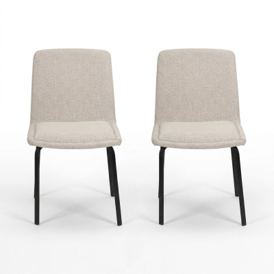 Sillas tapizadas blancas, diseño de 2 sillas de comedor, sillas de cocina modernas