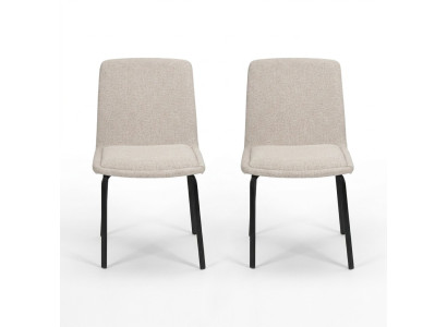 Sillas tapizadas blancas, diseño de 2 sillas de comedor, sillas de cocina modernas