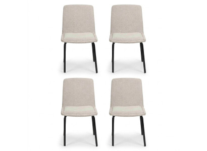 Conjunto de sillas de comedor de metal con cojines, conjunto de 4 sillas tapizadas en tela.