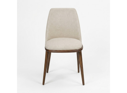Dos sillas de comedor blancas. Mobiliario lujoso de comedor. Muebles de diseñador.