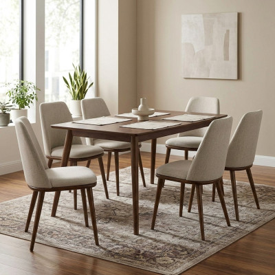 Comedor moderno blanco 6 sillas Muebles de madera Sillas de diseño de lujo decoración.