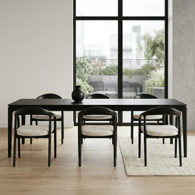 Elegante 6 sillas de comedor de acero inoxidable negro moderno Silla de diseñador de metal.