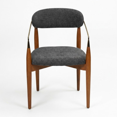 Silla de comedor gris con brazos acolchada muebles de lujo