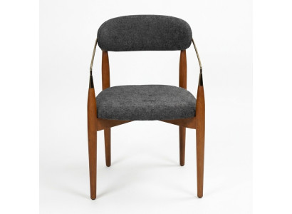 Silla de comedor gris con brazos acolchada muebles de lujo