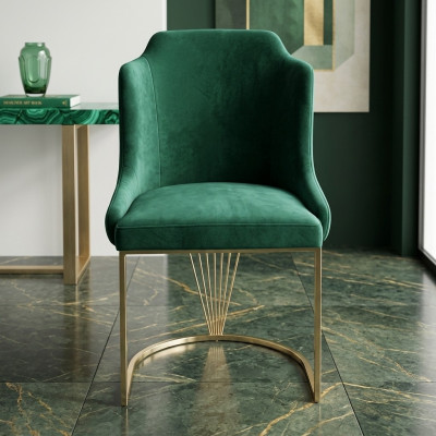Diseñador de silla de comedor verde de lujo de una sola plaza muebles de comedor modernos