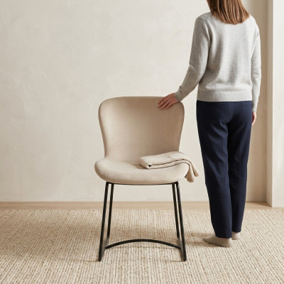 Silla de comedor Silla comedor Moderno Sillas Metal Diseño Comida Blanco Asiento Sillón