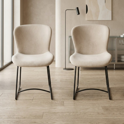 Silla de comedor 2x Sillas Comedor Modernas Sillas de Metal Diseño Blanco nuevo