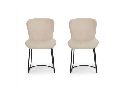 Silla de comedor 2x Sillas Comedor Modernas Sillas de Metal Diseño Blanco nuevo