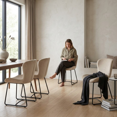 Silla de comedor 4 sillas Comedor Moderno Sillas Diseño Metálico Blanco