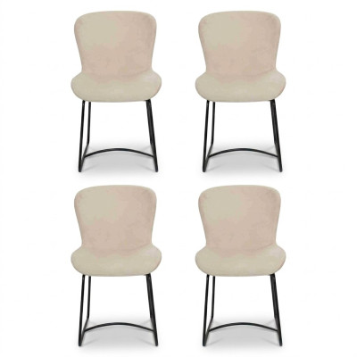Silla de comedor 4 sillas Comedor Moderno Sillas Diseño Metálico Blanco