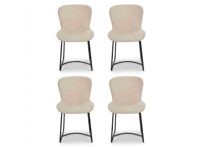 Silla de comedor 4 sillas Comedor Moderno Sillas Diseño Metálico Blanco