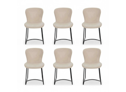 Silla de comedor blanca 6x sillas Comedor Moderno Sillas de metal Diseño