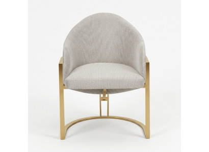 Elegante silla tapizada de comedor de metal blanco moderna nueva.
