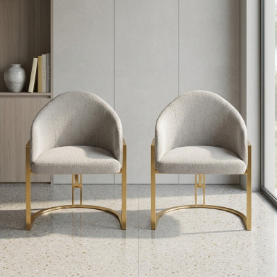 Elegante 2 sillas sillas tapizadas silla de comedor de metal silla de cocina blanco moderno