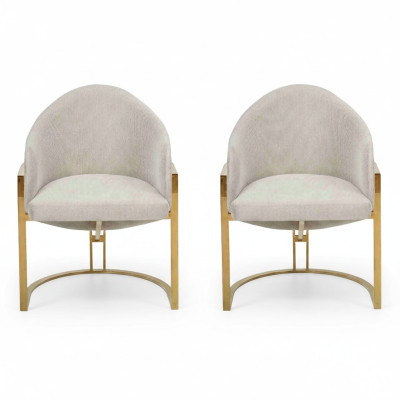 Elegante 2 sillas sillas tapizadas silla de comedor de metal silla de cocina blanco moderno
