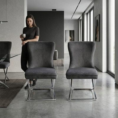 Diseñador 2x sillas de lujo Chesterfield tapizadas sillas butacas sala de estar comedor
