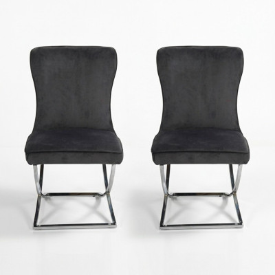 Diseñador 2x sillas de lujo Chesterfield tapizadas sillas butacas sala de estar comedor